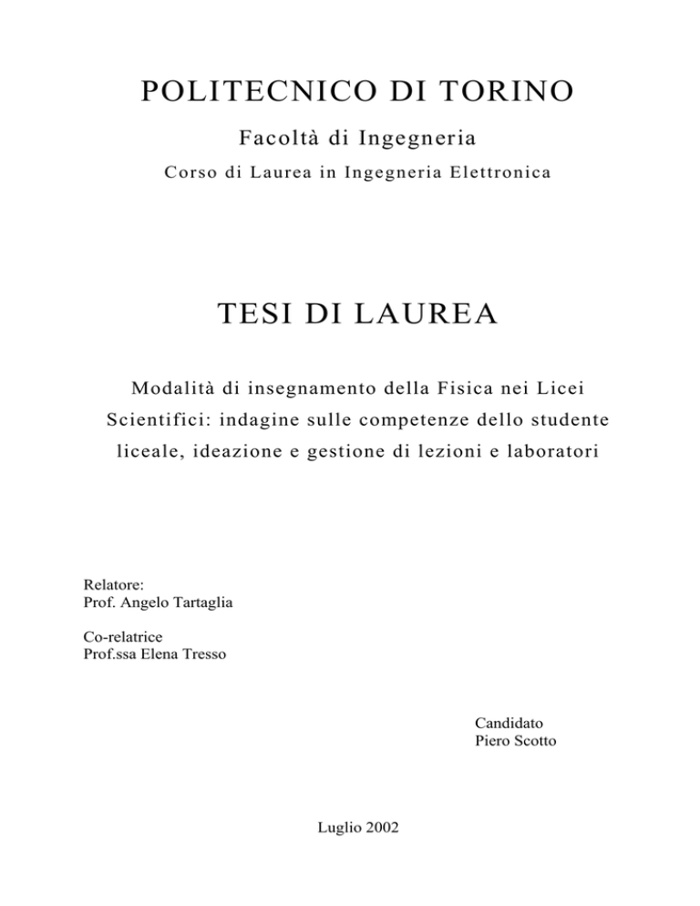 Politecnico Di Torino Tesi Di Laurea