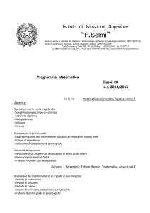 Istituto di Istruzione Superiore “F.Selmi” indirizzo tecnico: chimica