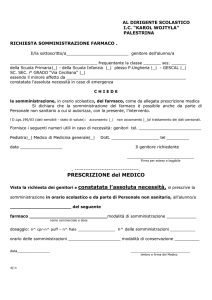 Modulo Richiesta Somministrazione Farmaco a Scuola