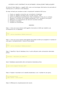ACCESSO A DATI CONTENUTI IN UN DATABASE: VISUALIZZARE