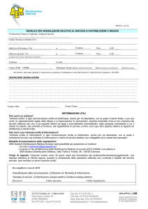 Reclami e richieste di informazioni sul servizio di distribuzione e