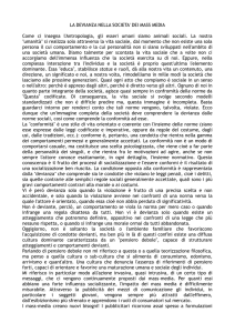 LA DEVIANZA NELLA SOCIETA` DEI MASS MEDIA