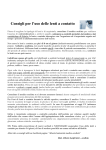 Consigli per l`uso delle lenti a contatto