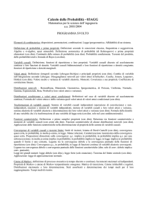Programma svolto - DISMA Dipartimento di Scienze Matematiche