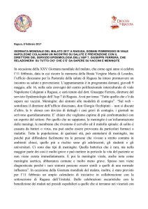 Giornata del malato 2017 domani iniziativa su