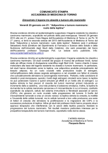 Venerdì 25 gennaio ore 21: “Adipochine e tumore mammario: ruolo