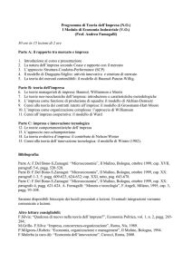 Programma di Economia e Politica Industriale: Parte di Teoria dell