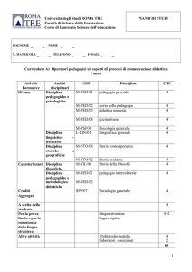Corso di Studi in Scienze dell`Educazione