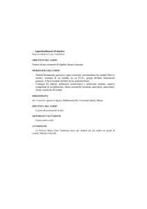 Approfondimenti di algebra - Università Cattolica del Sacro Cuore
