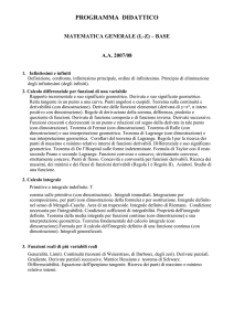 MATEMATICA GENERALE (A