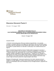 Discorso Giovanni Paolo II - Sito ufficiale Gruppo Segretari Generali