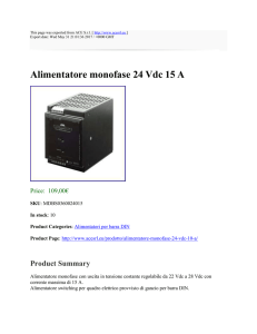 Alimentatore Monofase 24 Vdc 15 A