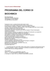 programma del corso di biochimica