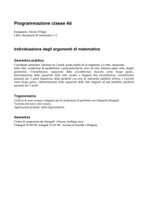 Piano di lavoro di matematica per la Classe 1 A