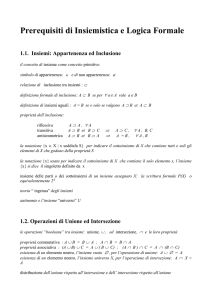 Prerequisiti di Insiemistica e Logica Formale