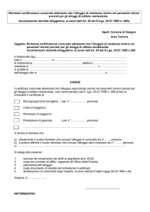 richiesta accertamento di idoneità alloggiativa