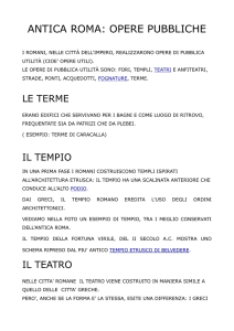 ANTICA ROMA: OPERE PUBBLICHE I ROMANI, NELLE CITTÀ