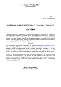 Comune di DEROVERE Provincia di Cremona Prot. n. …. Derovere
