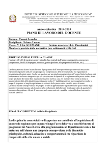 piano di lavoro del docente