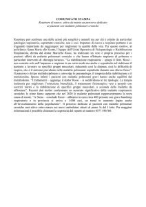 Nuovo percorso per pazienti con malattie polmonari croniche