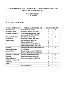 i° anno - i° semestre - Facoltà di Medicina e Chirurgia di Messina