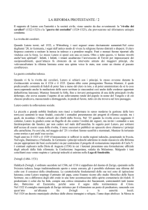 LA RIFORMA PROTESTANTE / 2 Il rapporto di Lutero con l`autorità e