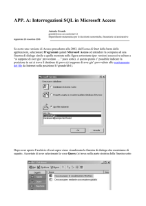 La query SQL in ambiente Windows