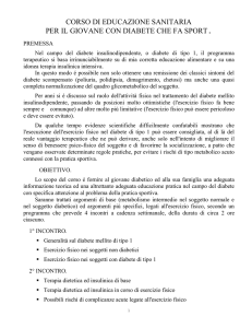 Corso di educazione sanitaria per il giovane diabetico che fa sport