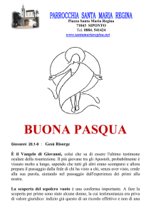Foglietto domenica Pasqua 2016