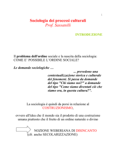 Sociologia dei processi culturali - Dipartimento di Scienze sociali e