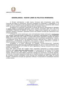 Nuove linee di politica mineraria