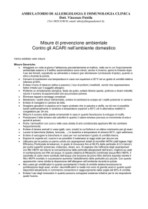 Misure di Prevenzione allergie