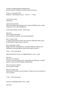 Seminario sull`antropologia dell`educazione: