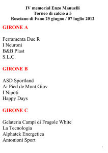 Calendario e Classifiche - CSI-Fano