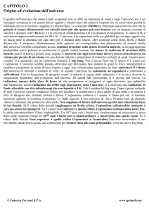 Origine ed evoluzione dell`universo