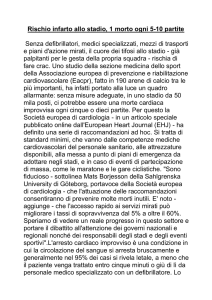 Rischio infarto allo stadio, 1 morto ogni 5