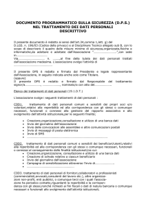 Documento Programmatico sulla Sicurezza descrittivo