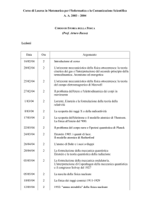 Lezioni Storia Fisica - Matematica e Informatica