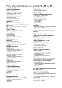 Programma svolto di fisica e laboratorio 4B LST a.s. 07