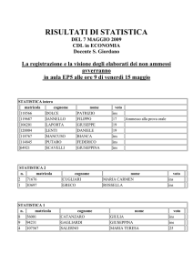 risultati di statistica - Dipartimento di Economia, Statistica e Finanza