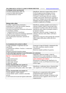 OSA BIOLOGIA LICEO CLASSICO PRIMO BIENNIO