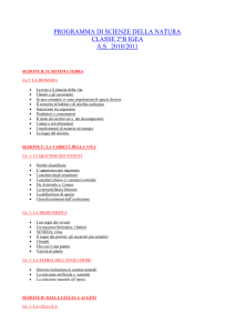 PROGRAMMA DI SCIENZE DELLA NATURA