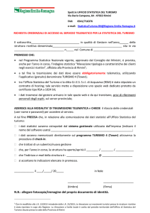 Scarica modello richiesta credenziali di accesso ”Sistema Turismo4.”