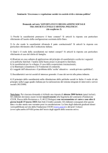 Seminario `Governance e regolazione sociale tra società civile e