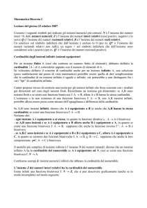 Matematica Discreta I - Matematica e Informatica