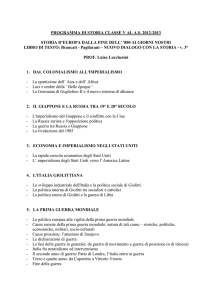 PROGRAMMA DI STORIA CLASSE V Cpl A