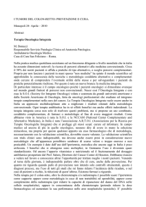 i tumori del colon-retto: prevenzione e cura