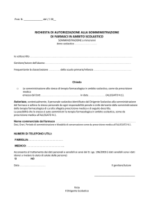 Modulo somministrazione farmaci in orario scolastico