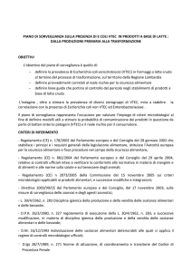 Piano di sorveglianza sulla presenza di E. coli VTEC in prodotti a