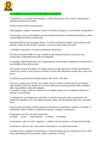 LA FAMIGLIA CELLULA VITALE DELLA SOCIETA`
